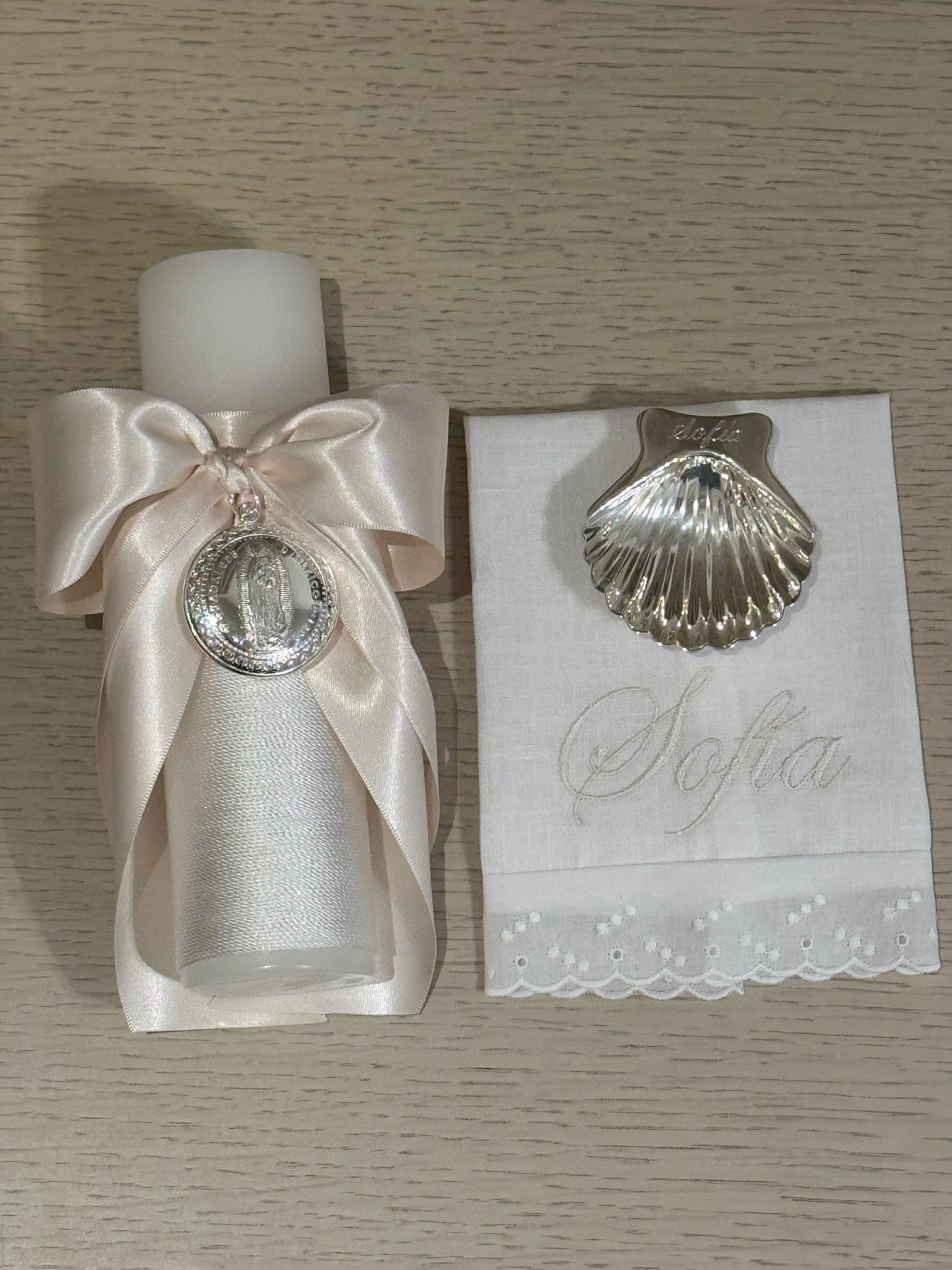 Set de Bautizo con Medalla de la Virgen de Guadalupe - Personalizado