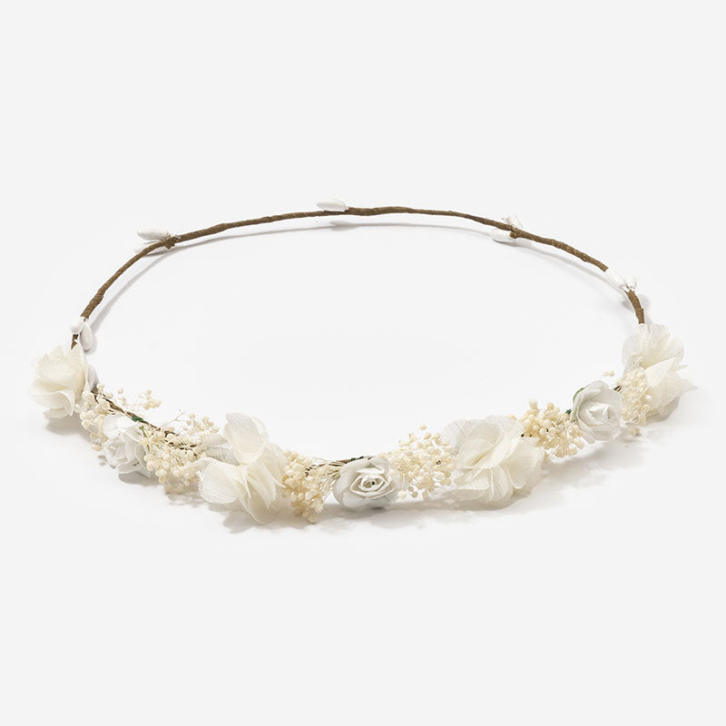 Corona flores Letizia - Blanca