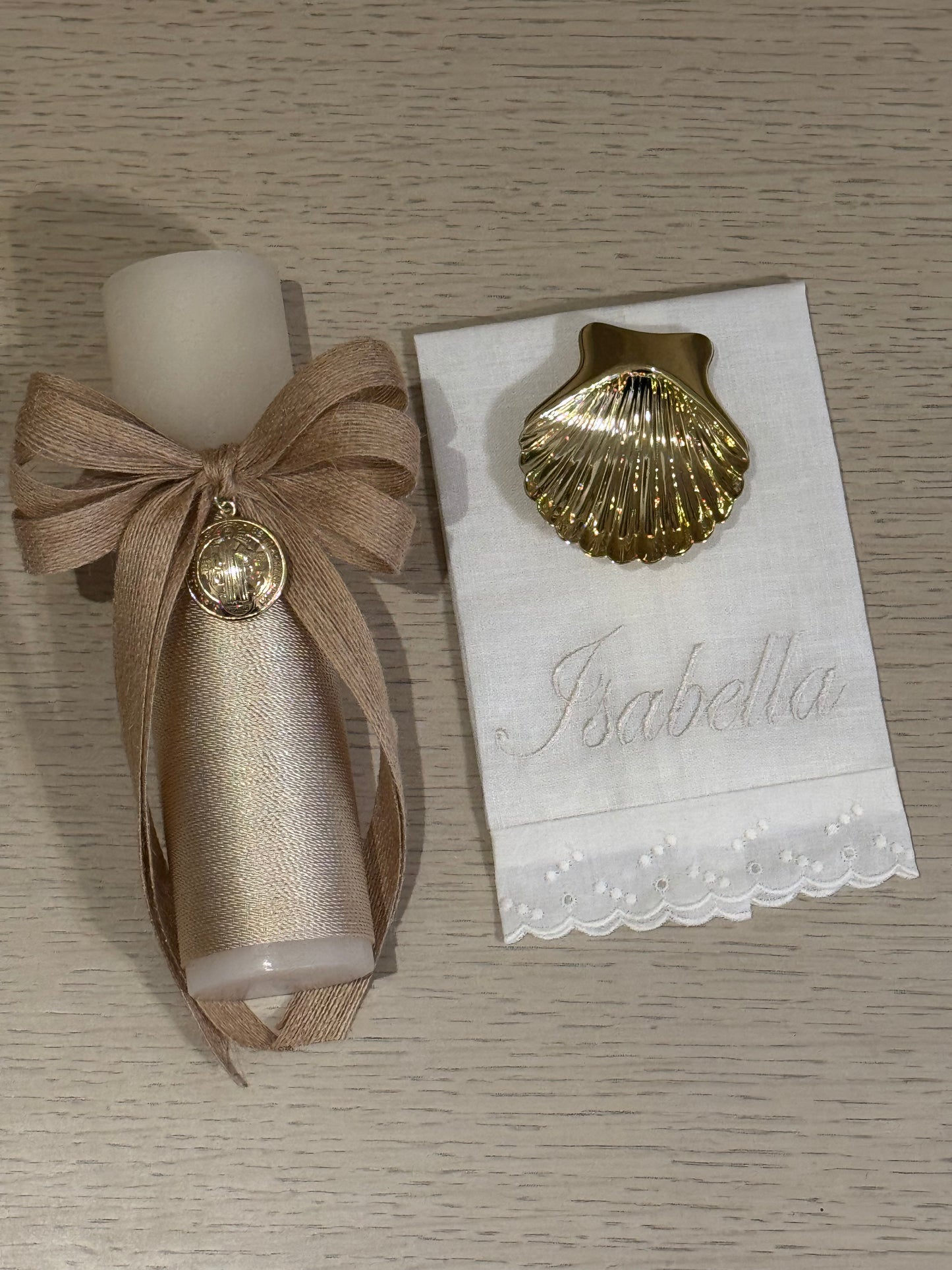 Set de Bautizo con Medalla de San Benito - Personalizado