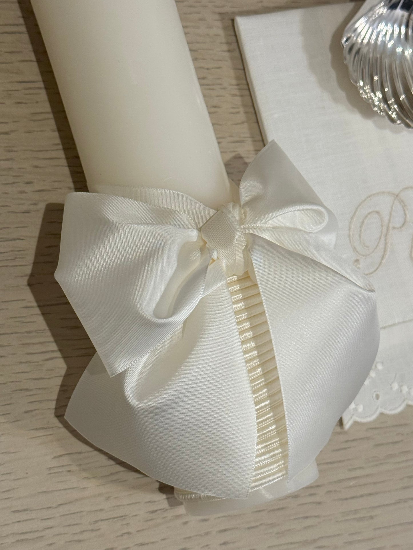 Kit de Bautizo Moño Color Marfil - Personalizado