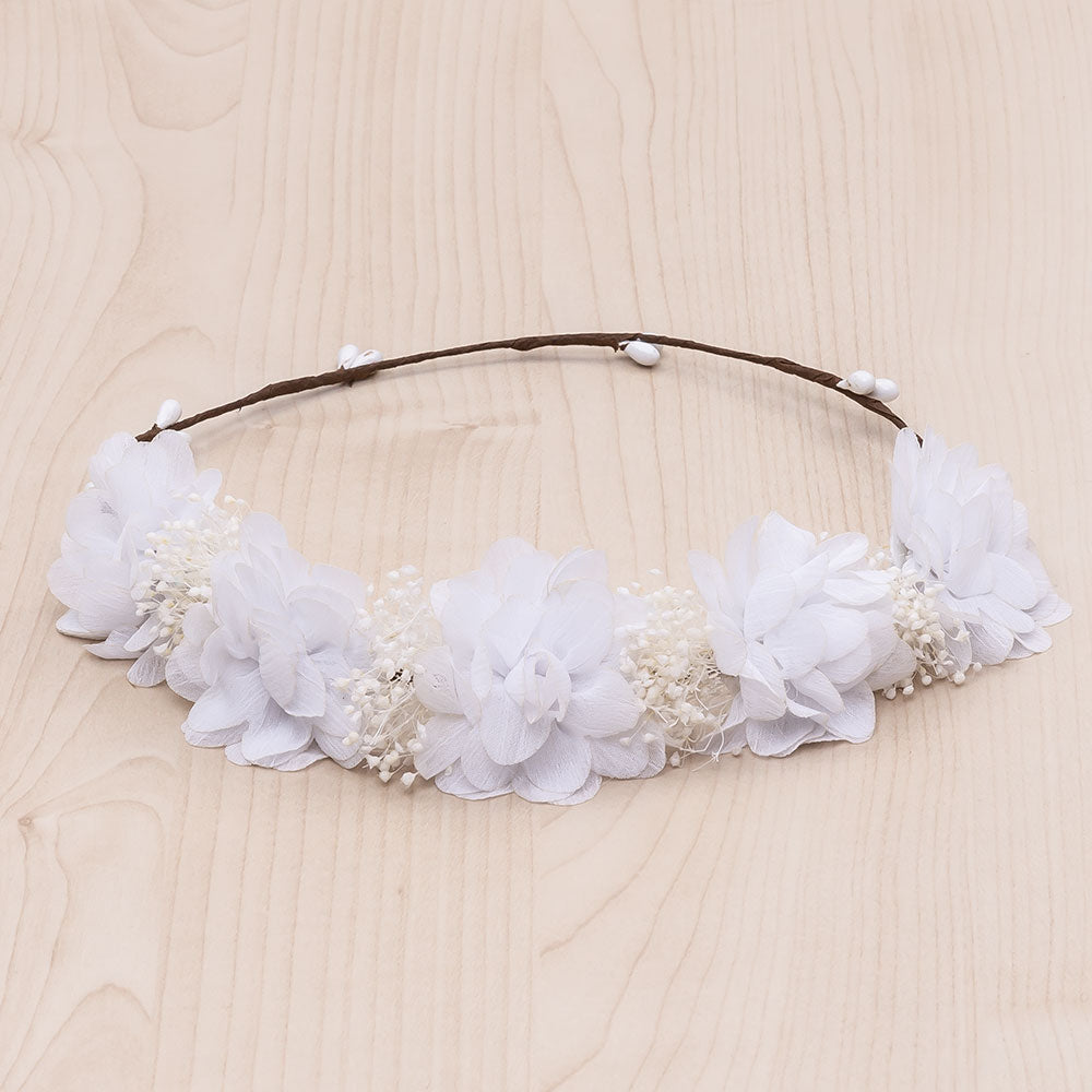Corona flores Milena - Blanca