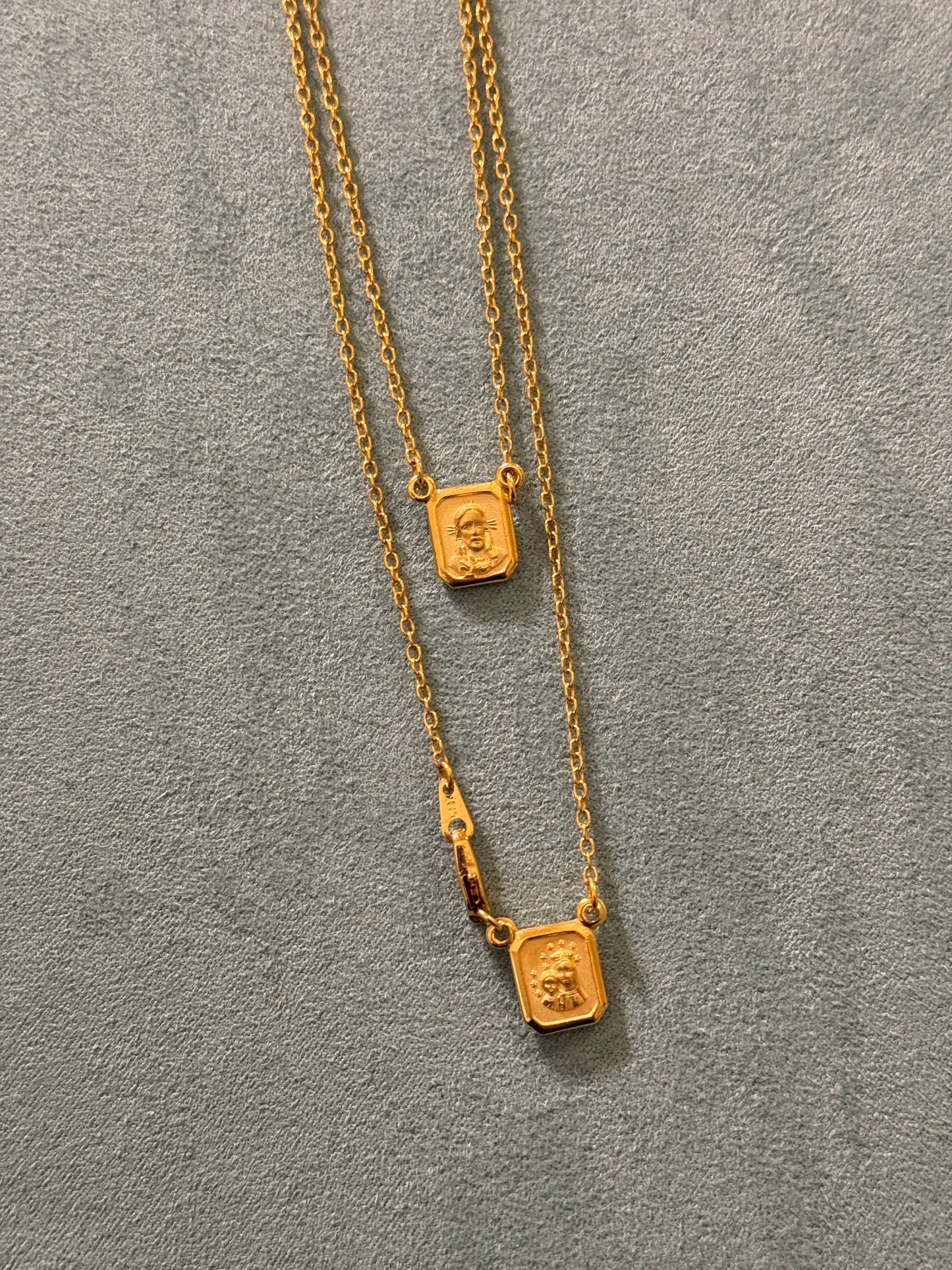 Escapulario Virgen del Carmen y Sagrado Corazón de Jesús