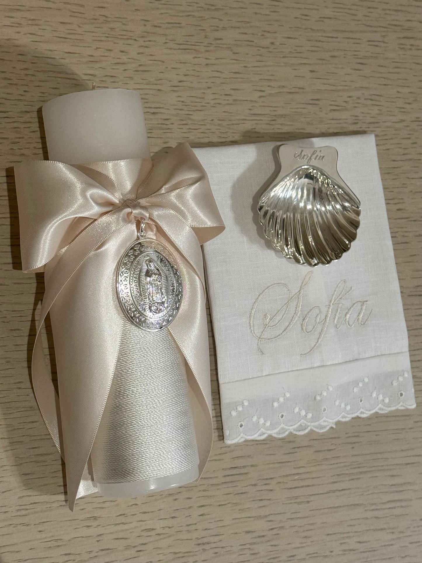 Set de Bautizo con Medalla de la Virgen de Guadalupe - Personalizado