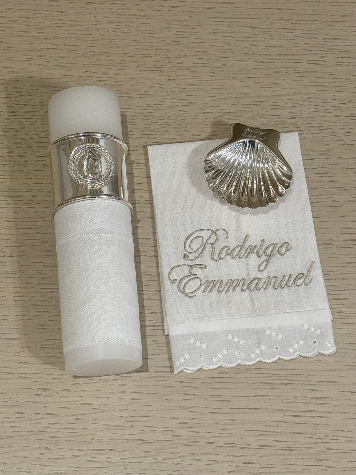 Kit de Bautizo con Anillo de la Virgen de Guadalupe - Personalizado
