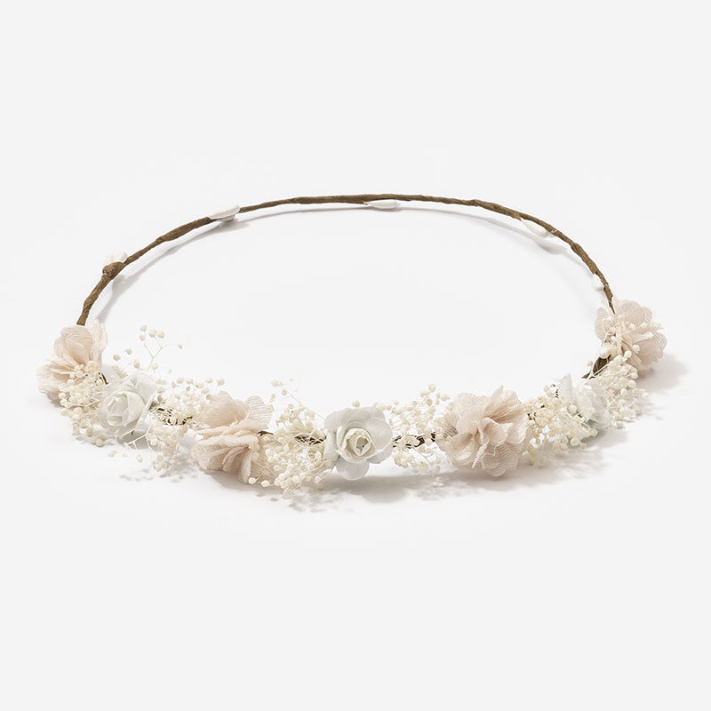 Corona flores Antonieta - Hueso