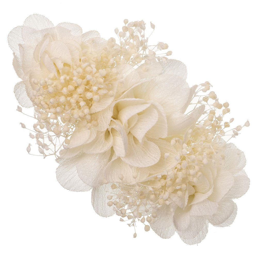 Clip con flores Atenea - Hueso