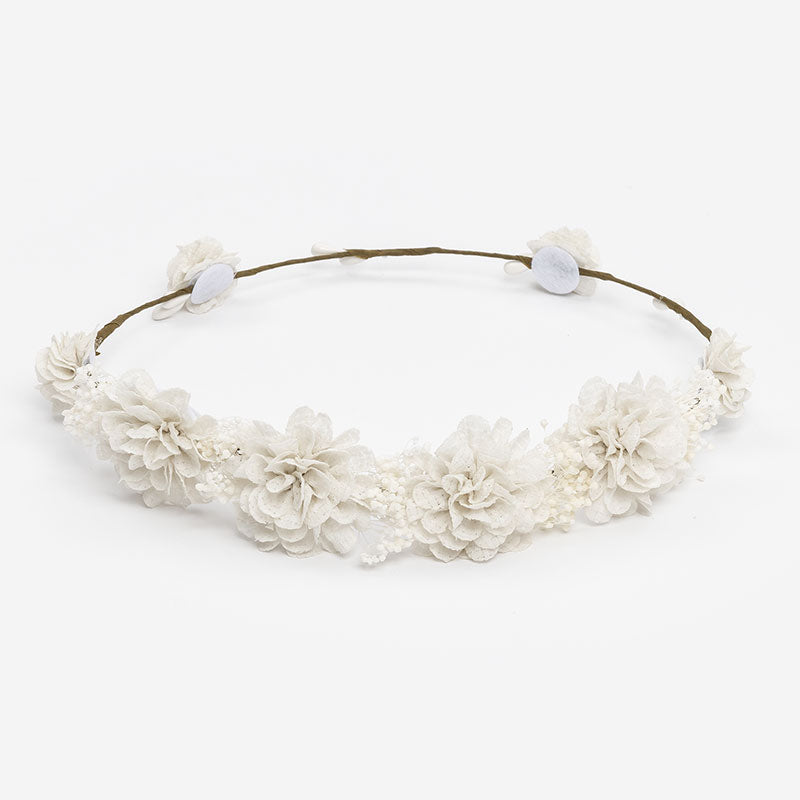 Corona flores Sofía - Hueso