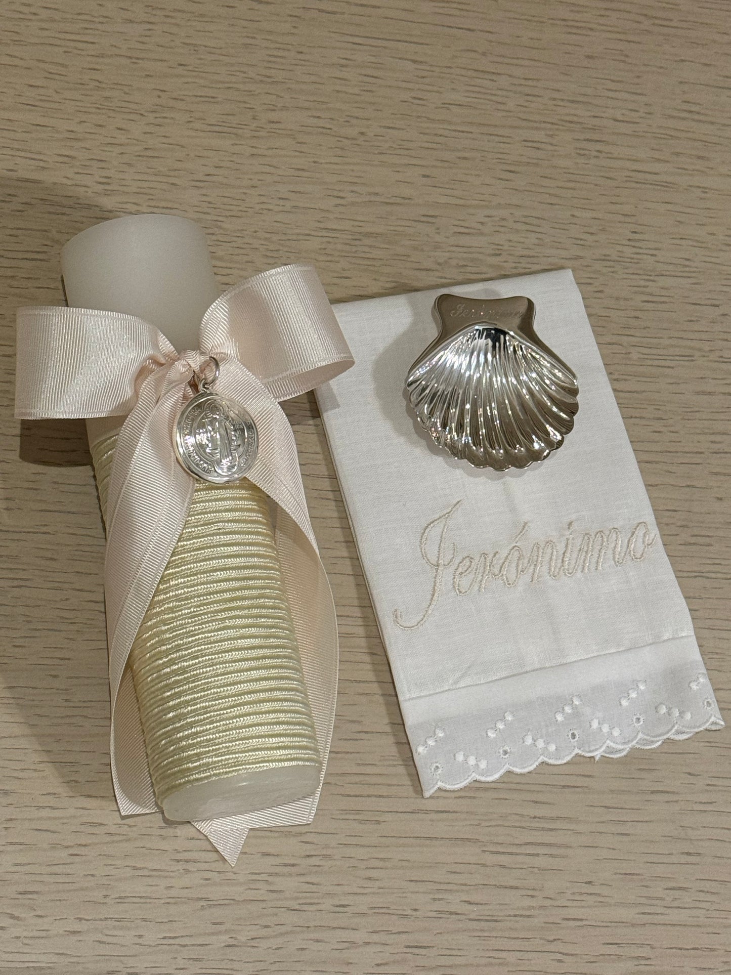 Kit de Bautizo con Medalla de San Benito - Personalizado