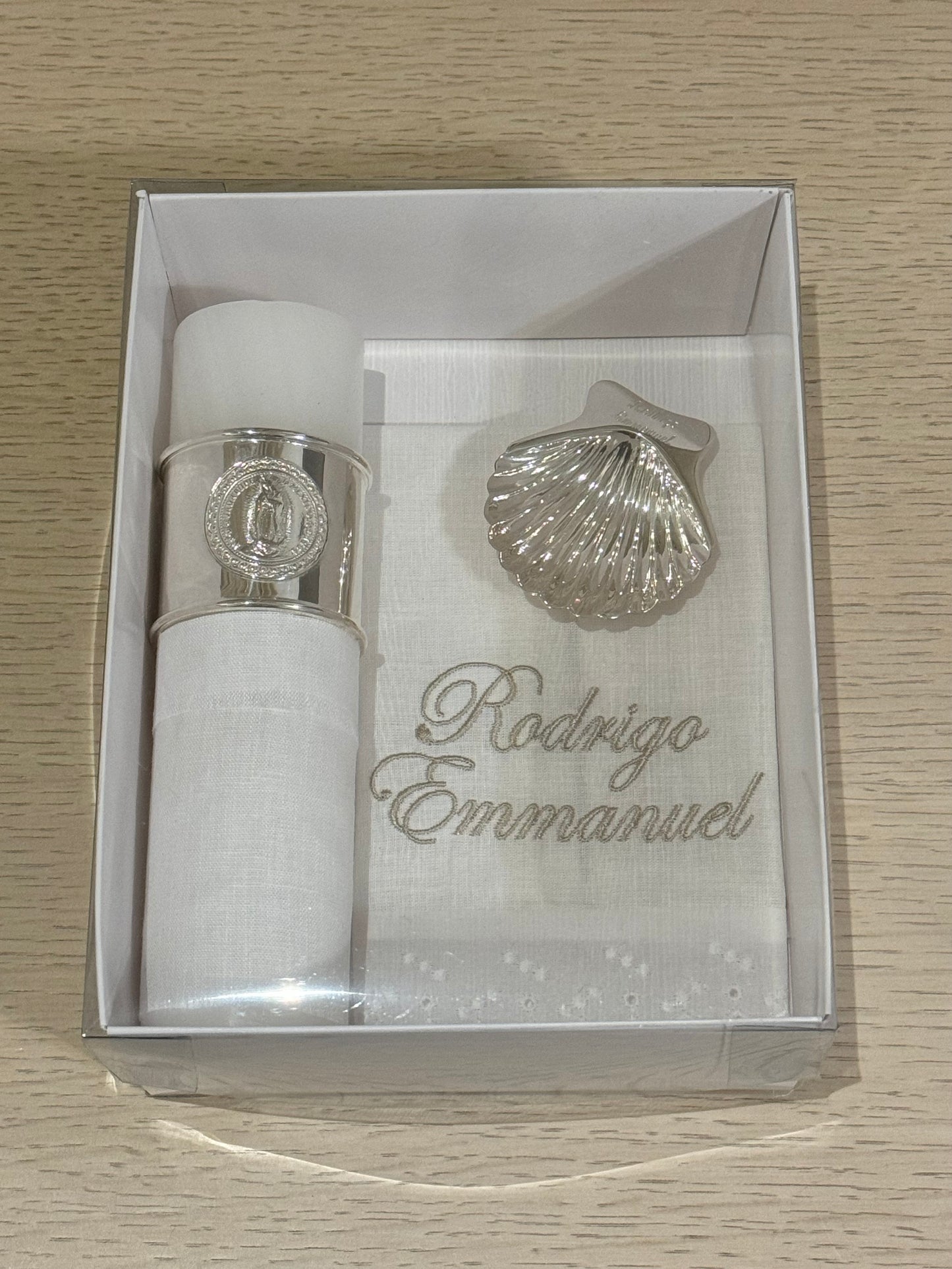 Kit de Bautizo con Anillo de la Virgen de Guadalupe - Personalizado