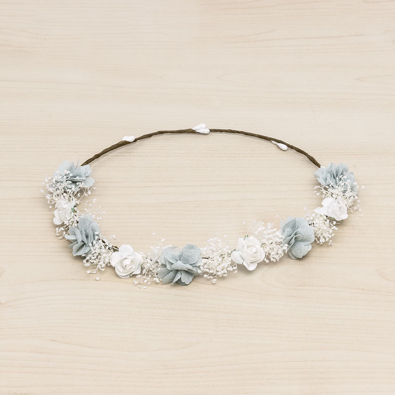 Corona flores Antonieta - Verde Pastel