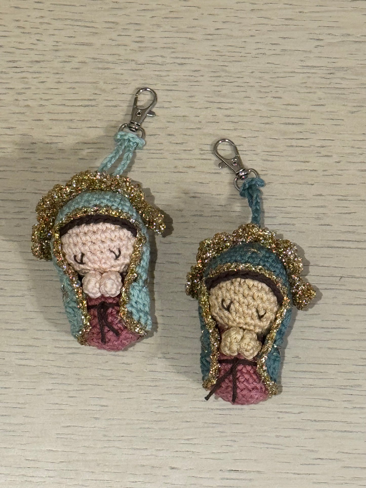 Llavero Virgen de Guadalupe Crochet / Paquete de 10 piezas