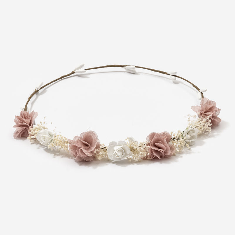 Corona flores Letizia - Rosa