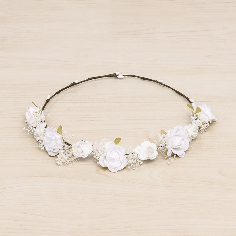 Corona flores pequeñas Amaya - Blanca