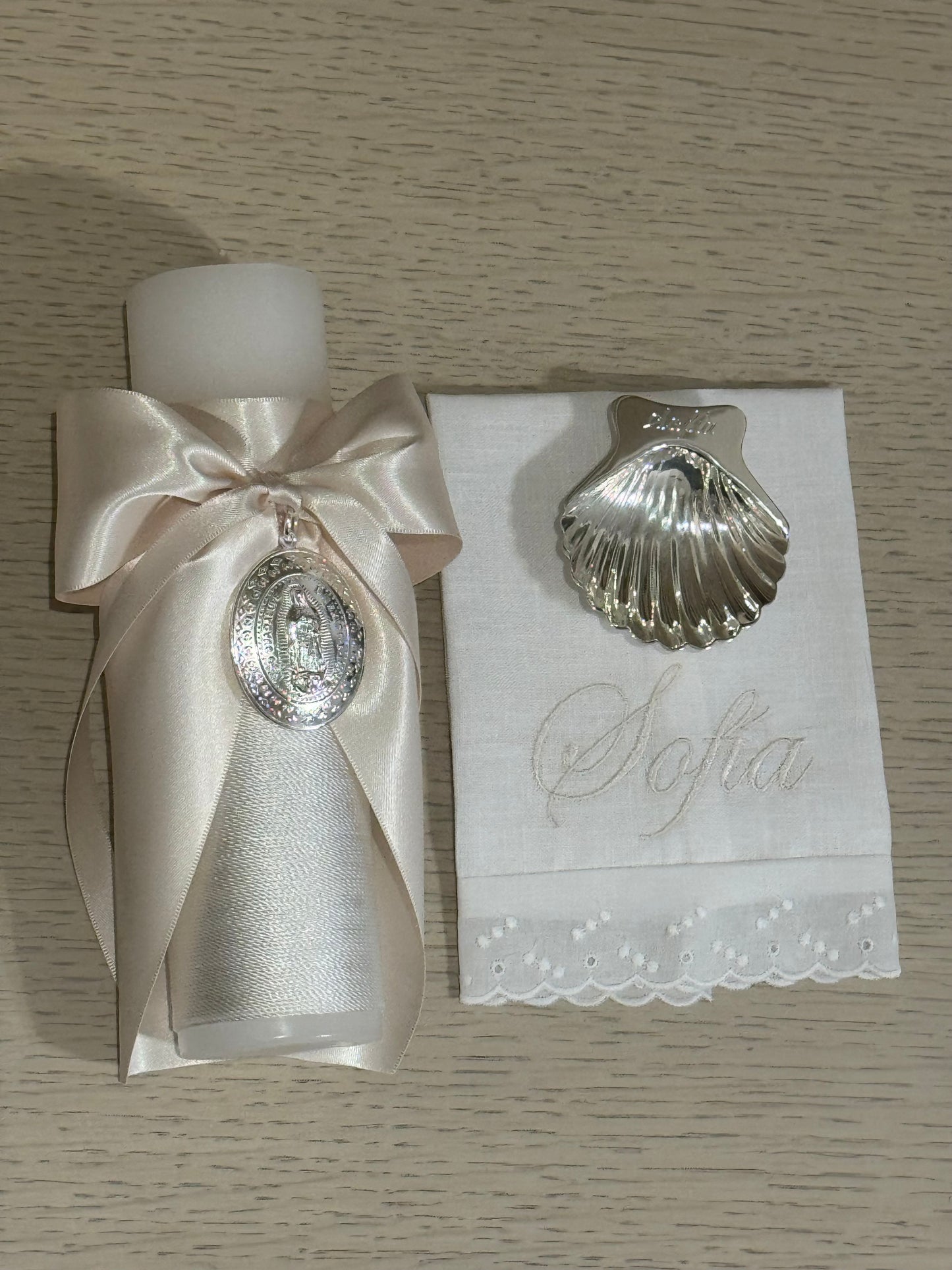 Set de Bautizo con Medalla de la Virgen de Guadalupe - Personalizado