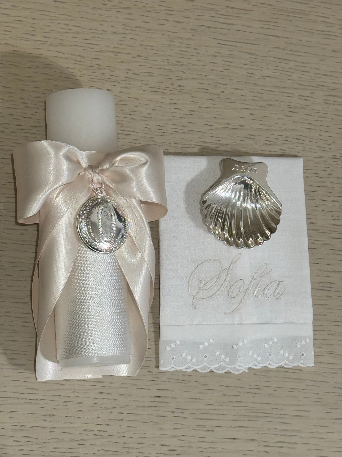 Set de Bautizo con Medalla de la Virgen de Guadalupe - Personalizado