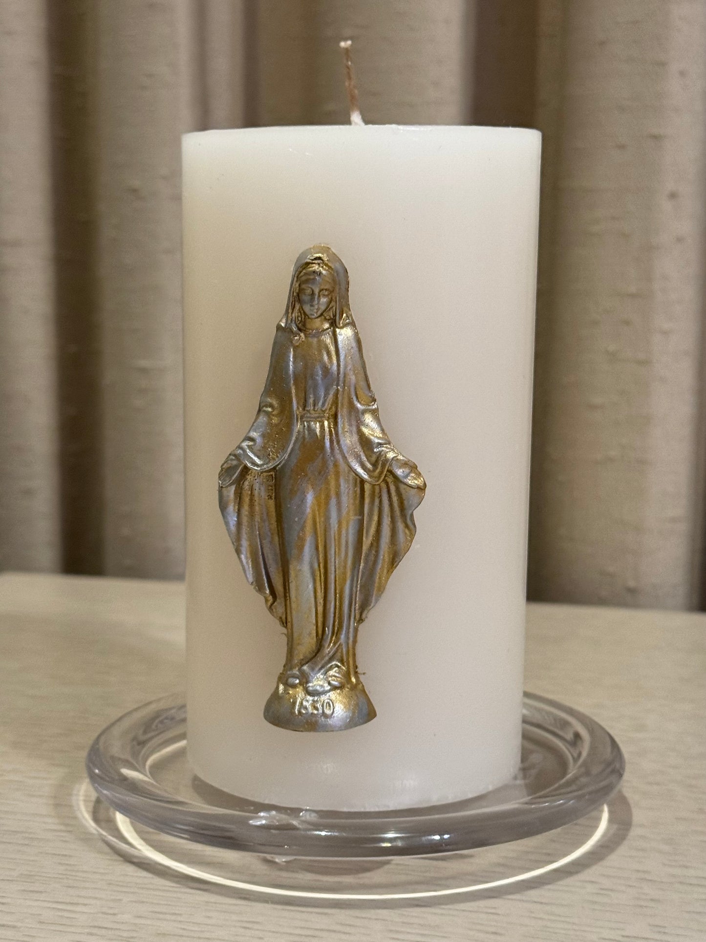 Cirio de Virgen Milagrosa Chico 8 x 15 cm