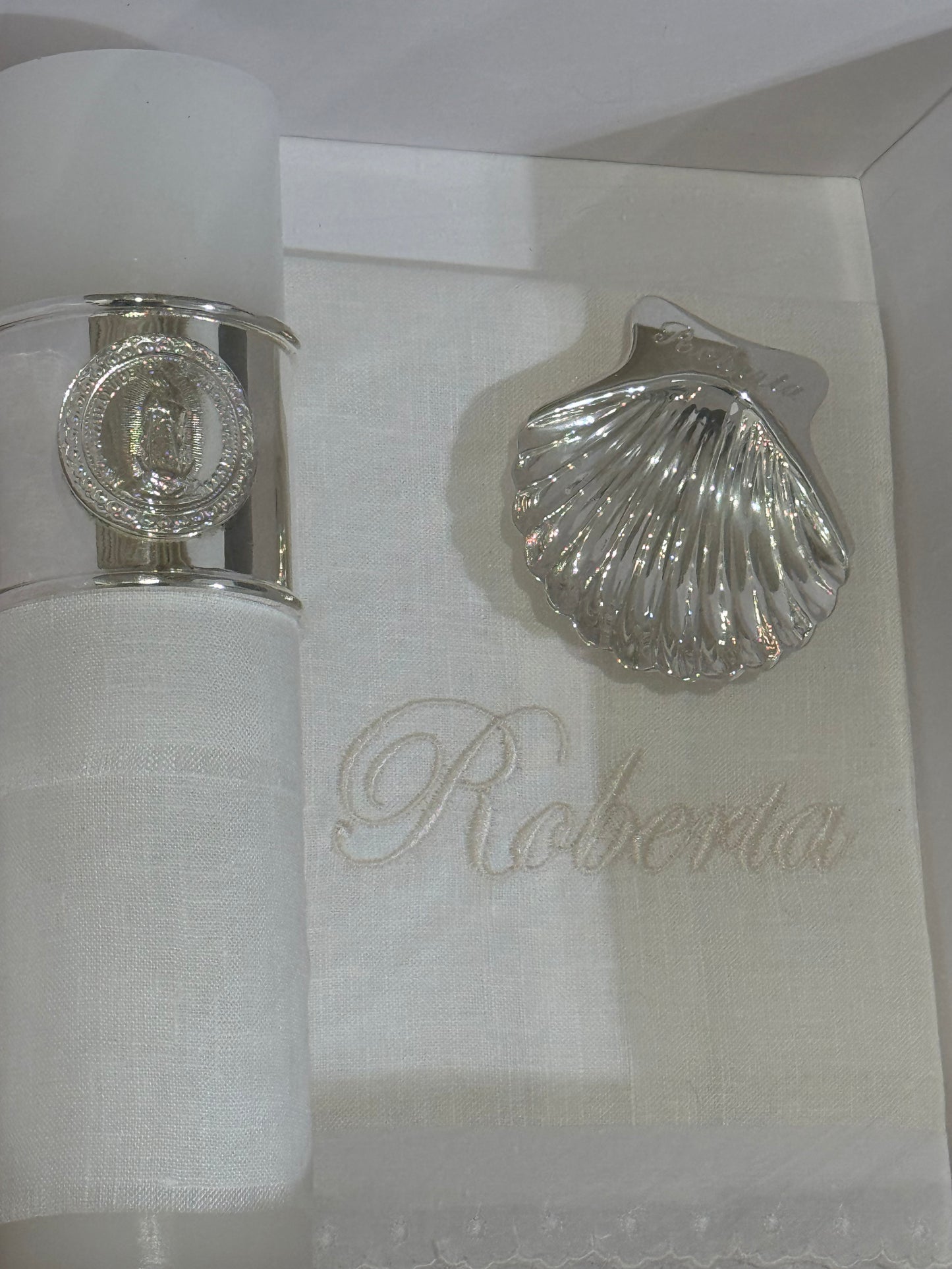 Set de Bautizo con Anillo de la Virgen de Guadalupe - Personalizado