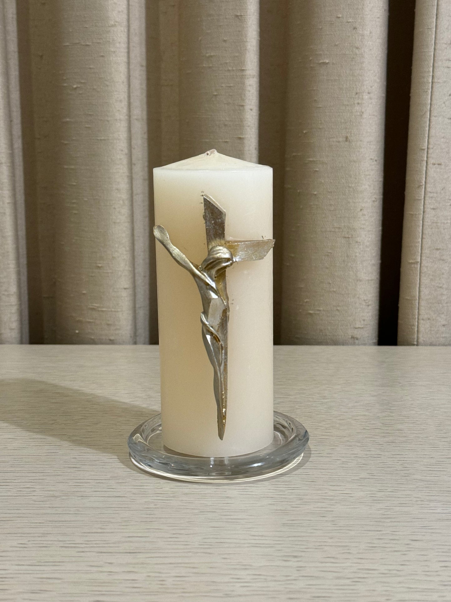 Cirio de Cruz con Cristo Dali Chico 6 x 15 cm