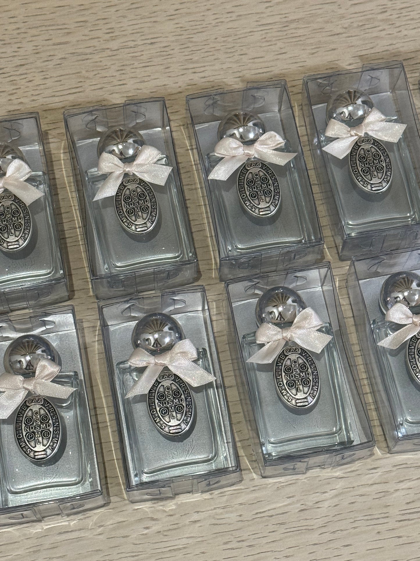 Botellita para Agua Bendita de San Benito - Rectangular / Paquete de 10 piezas