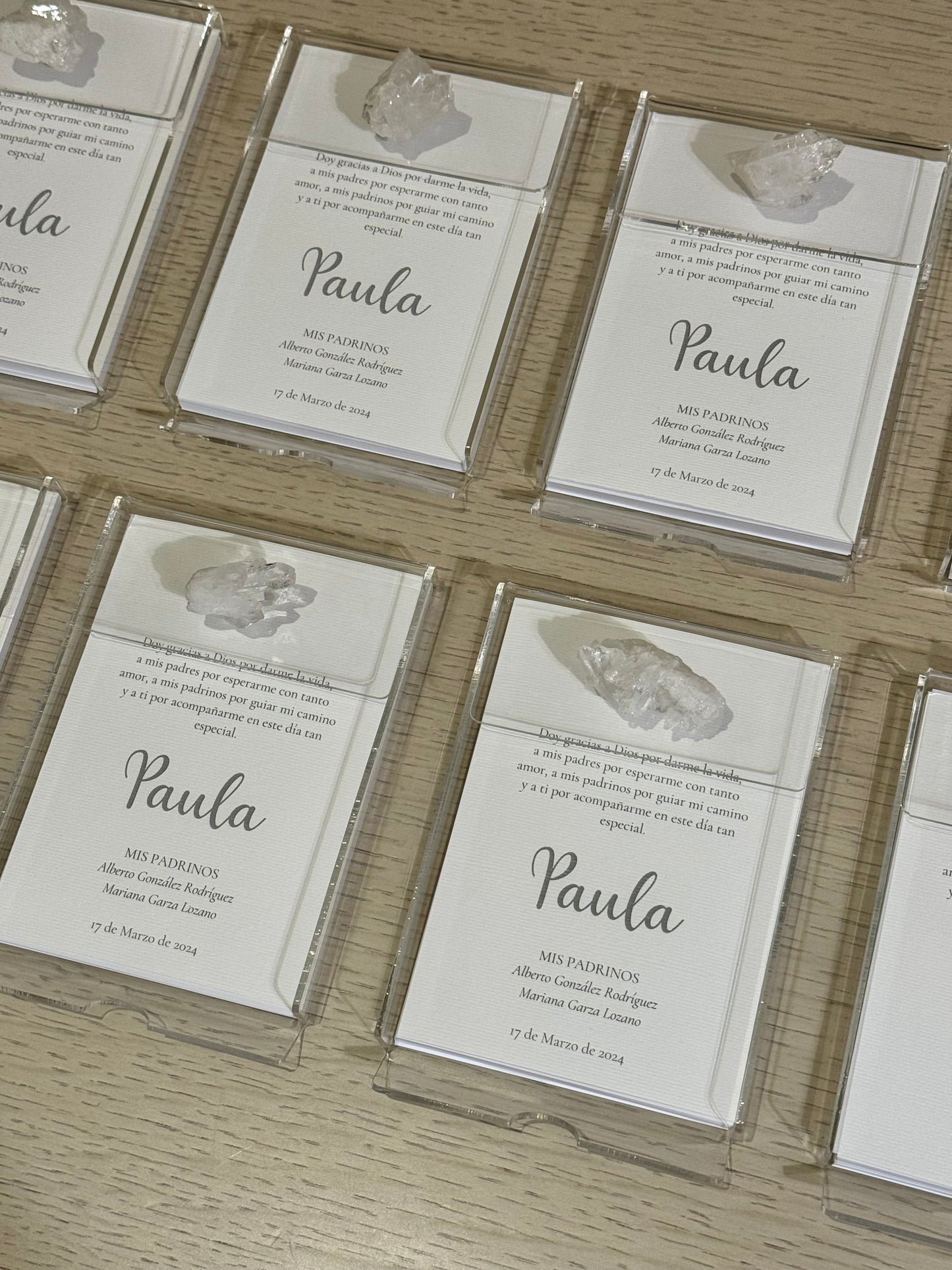 Porta Notas de Acrílico con Piedra Natural / Paquete de 10 piezas