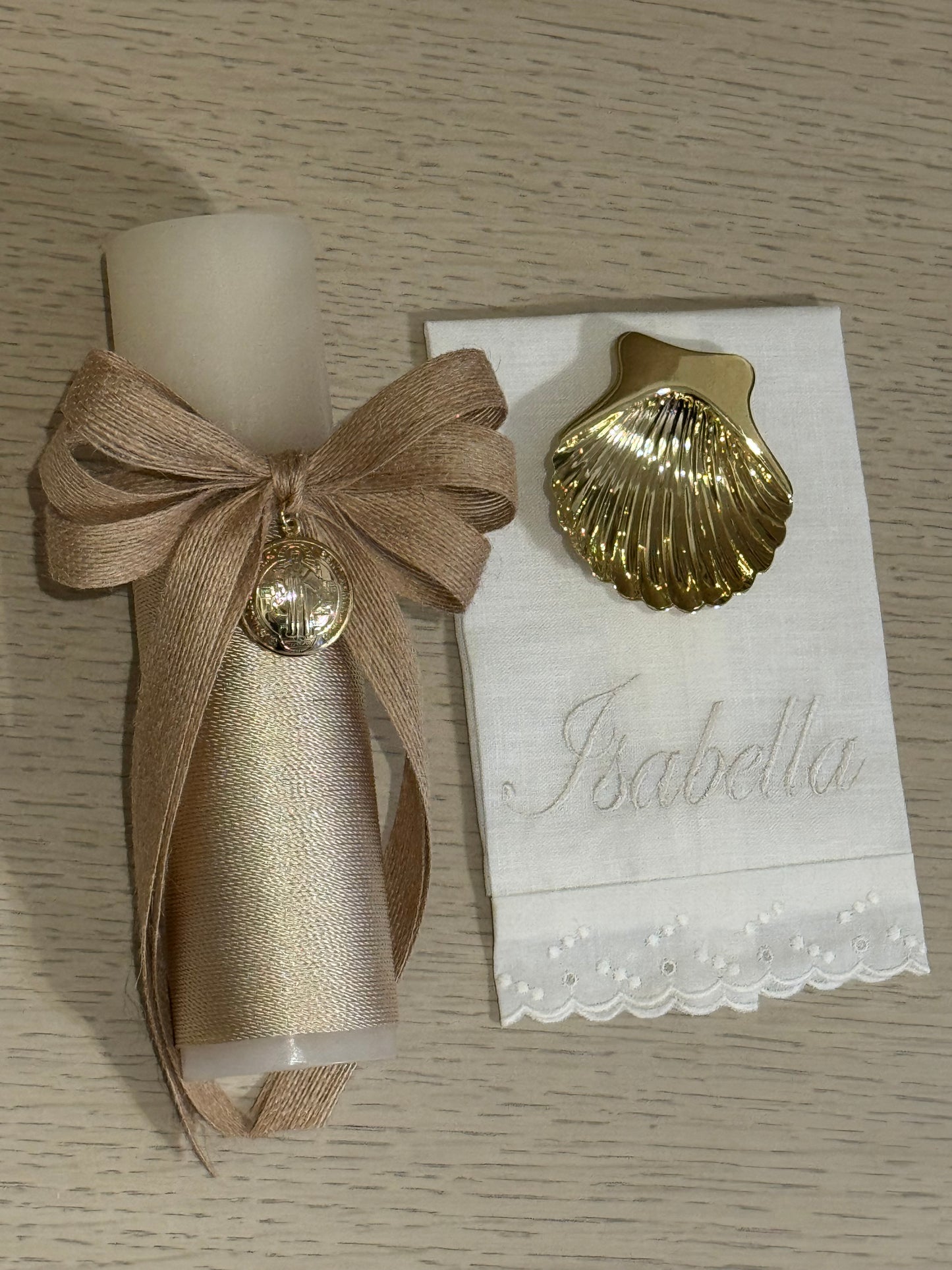Set de Bautizo con Medalla de San Benito - Personalizado