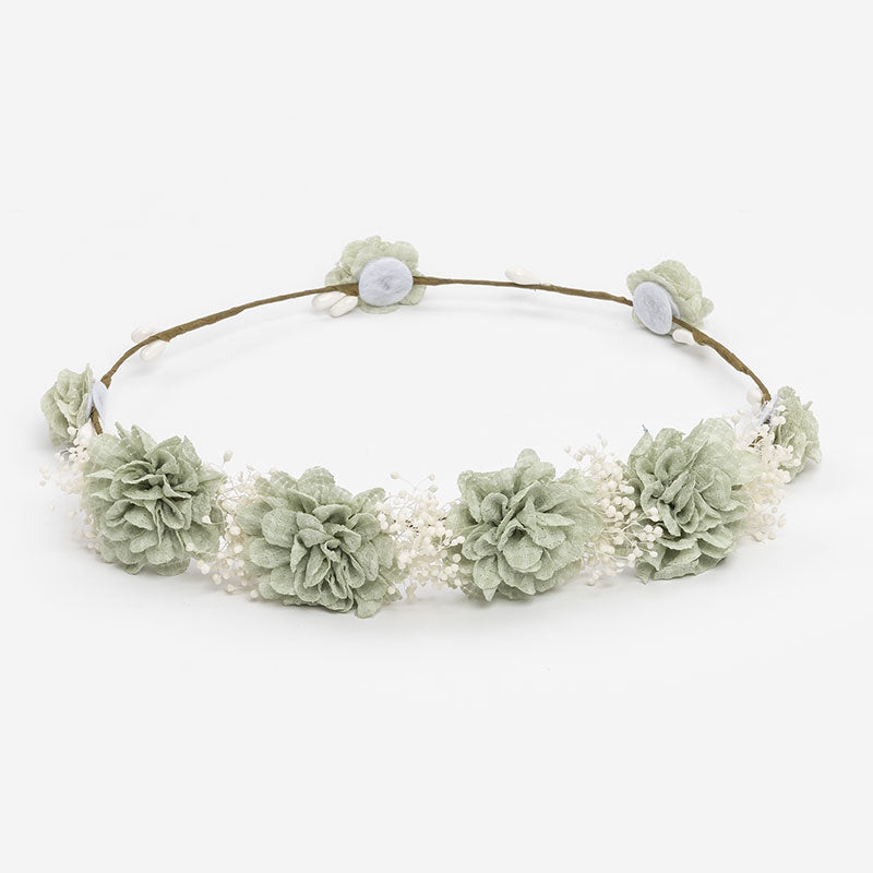 Corona flores Sofía - Verde Pastel