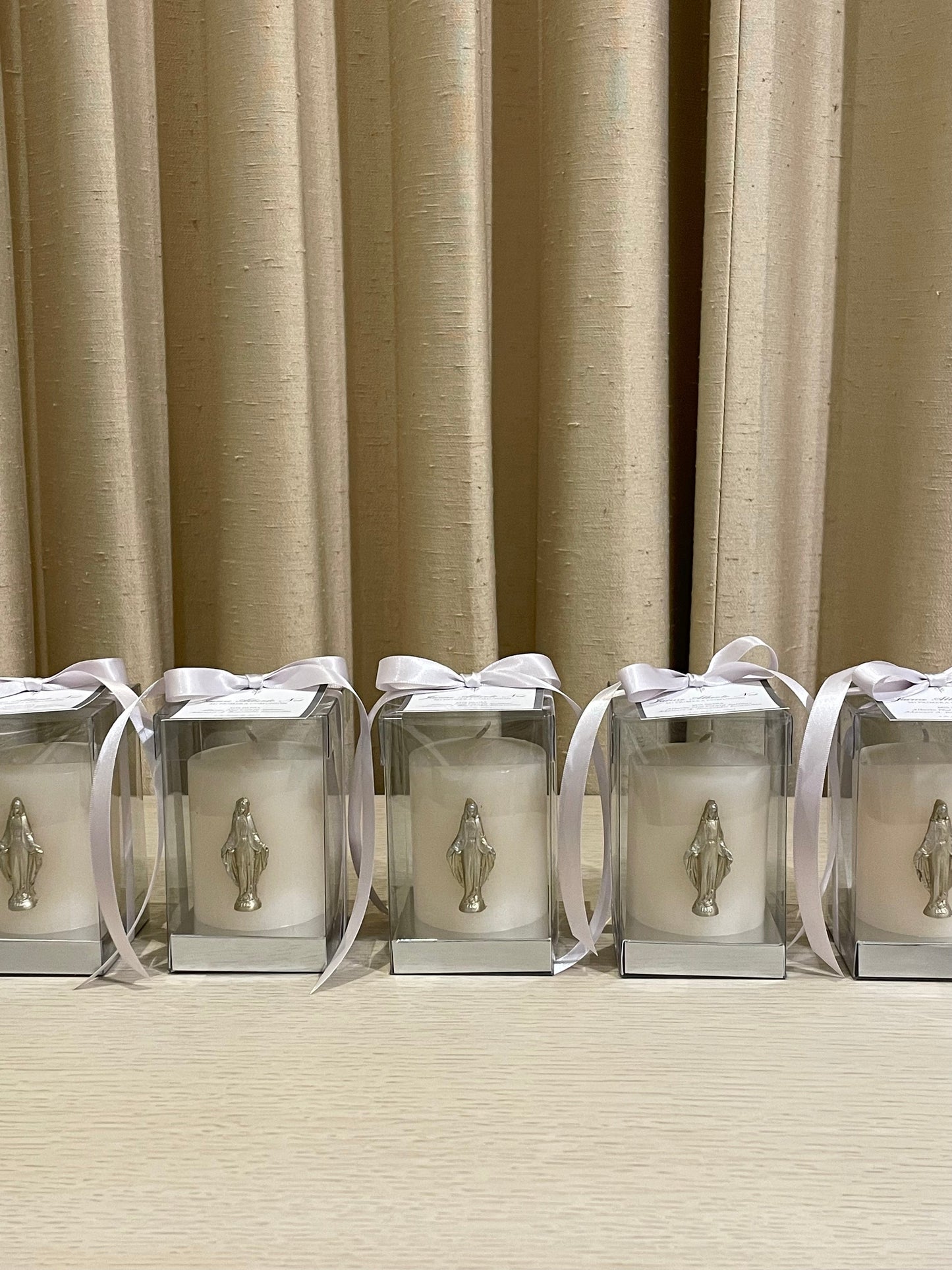 Mini Cirio de Virgen Milagrosa 6 x 7 cm / Paquete de 10 piezas