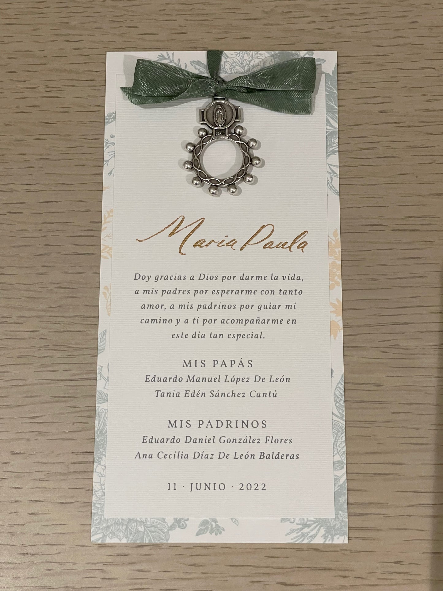 Agradecimientos con Anillo Decenario / Paquete de 10 piezas
