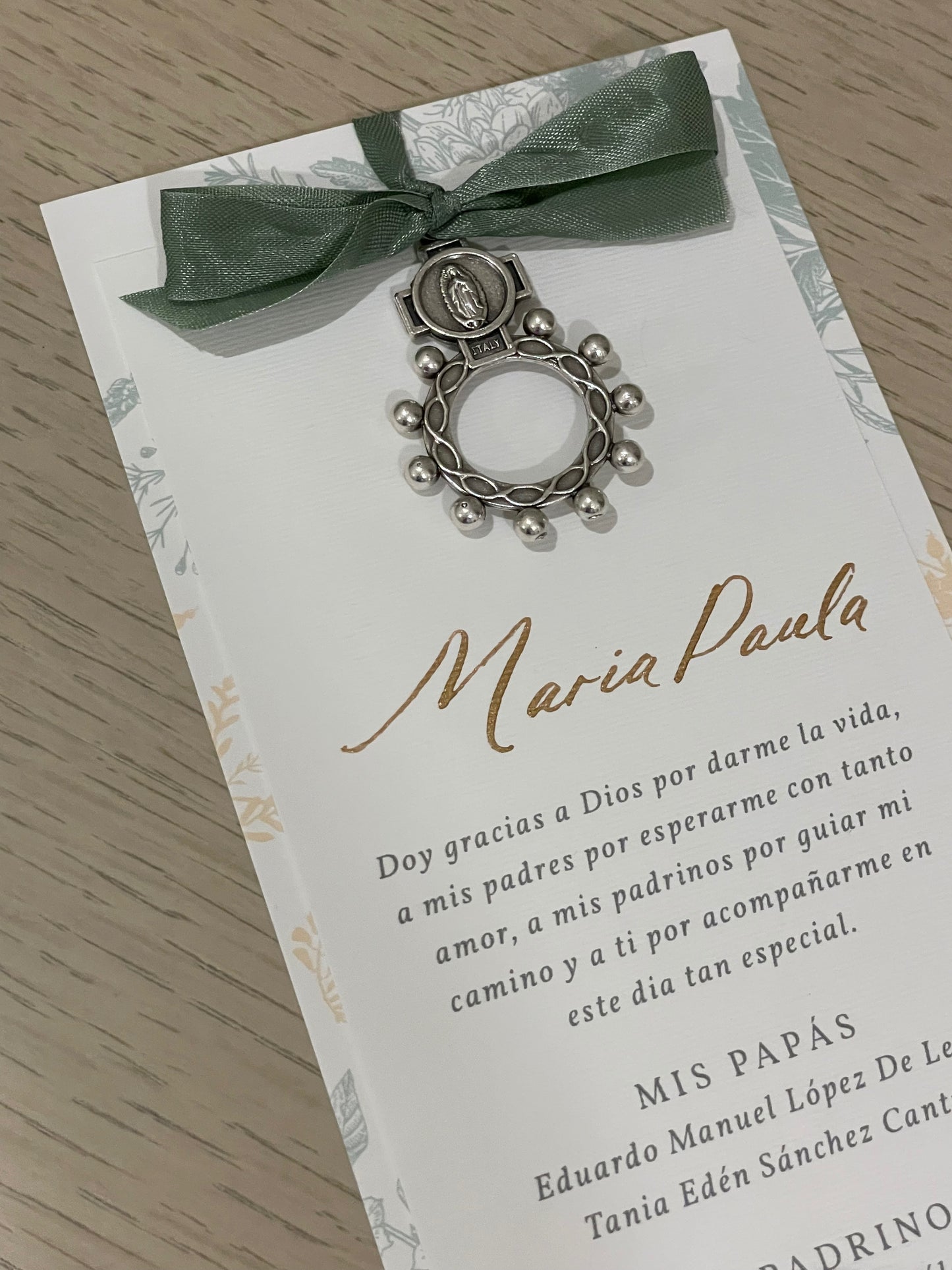 Agradecimientos con Anillo Decenario / Paquete de 10 piezas