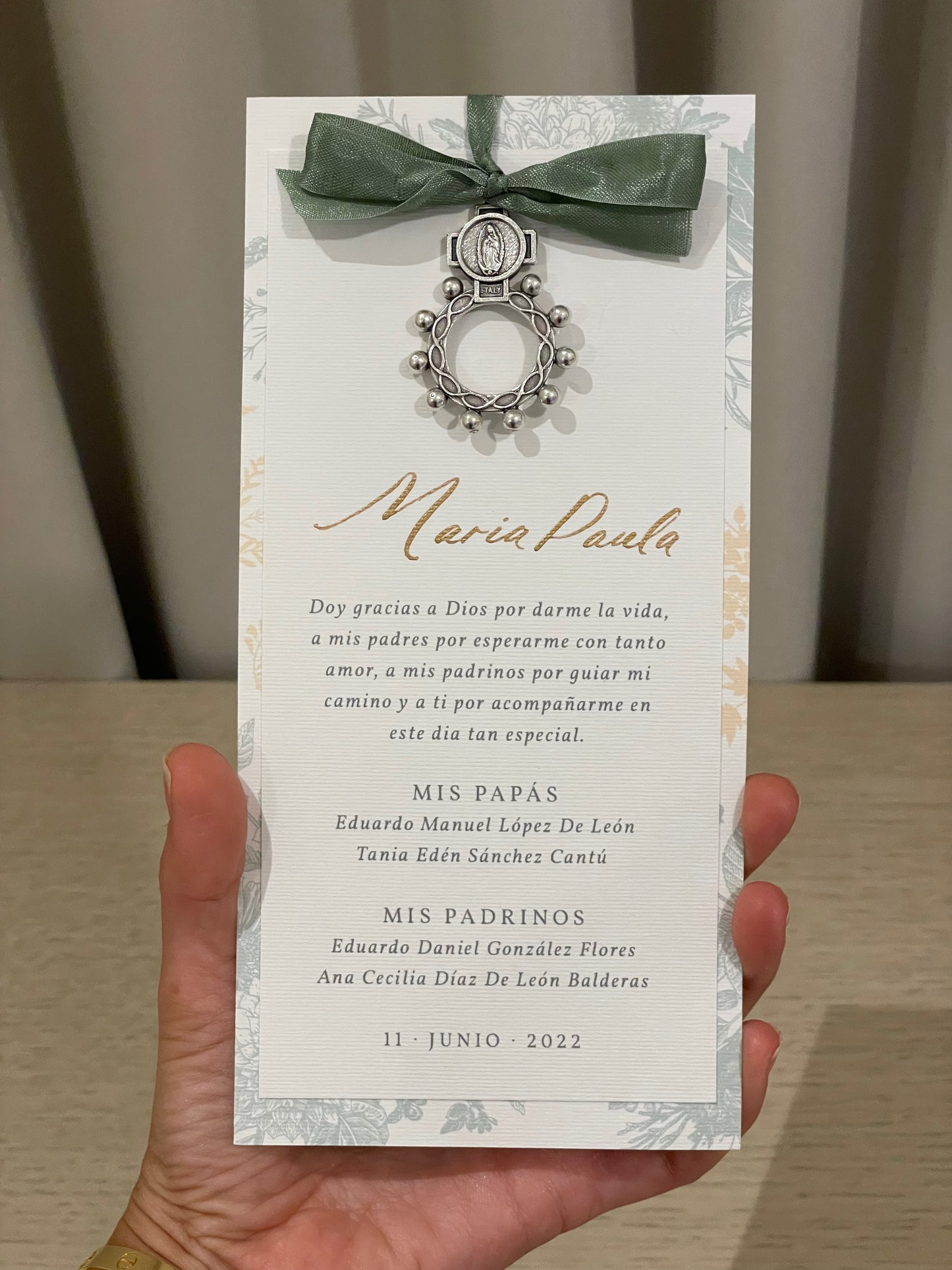 Agradecimientos con Anillo Decenario / Paquete de 10 piezas