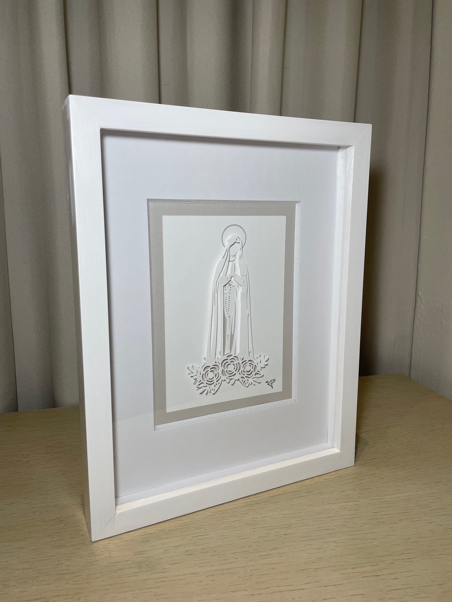 Cuadro Virgen de Fátima Corte en Papel