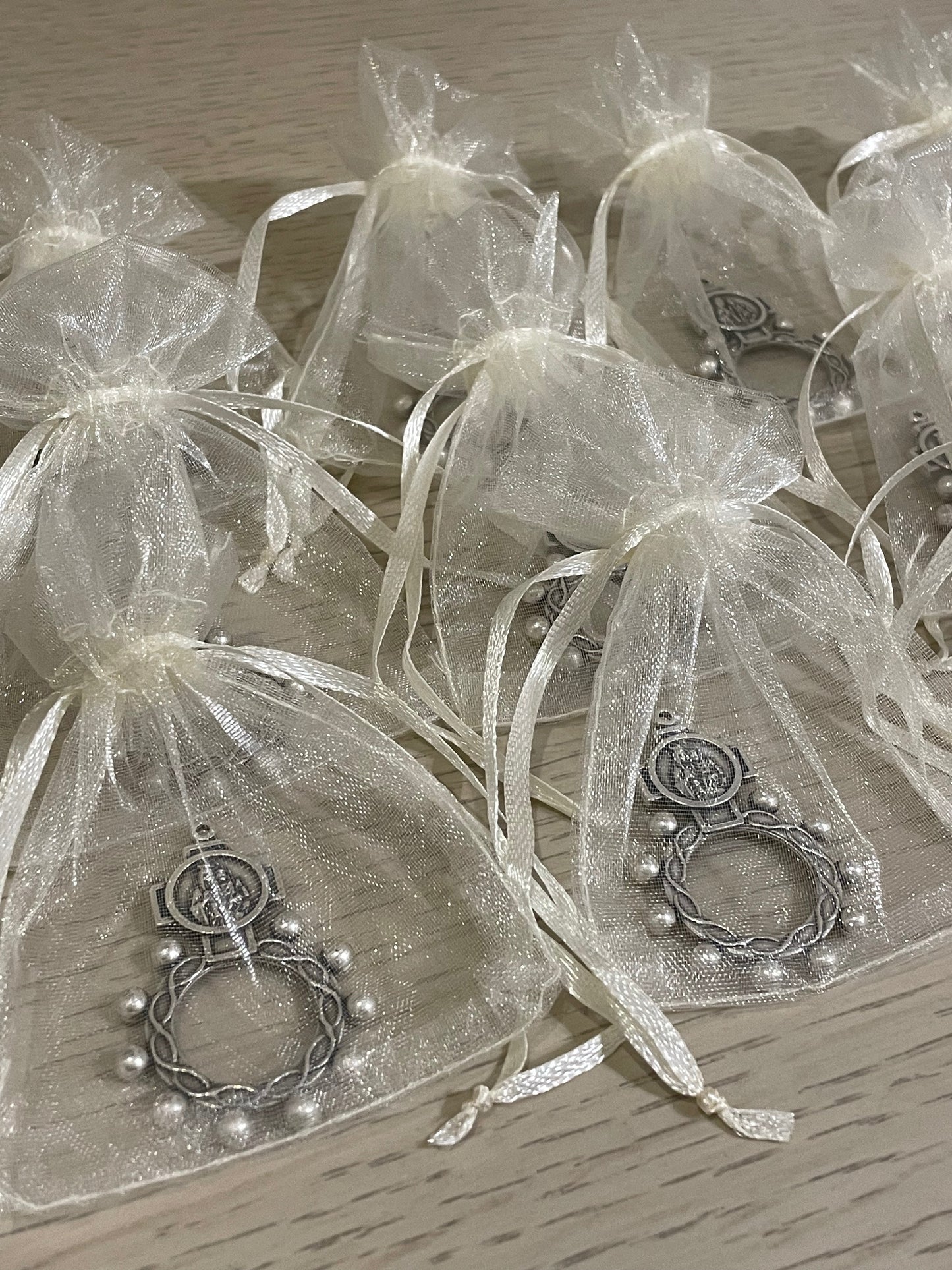 Anillo Decenario Virgen del Carmen y Sagrado Corazón de Jesús 5 cm / Paquete de 10 piezas