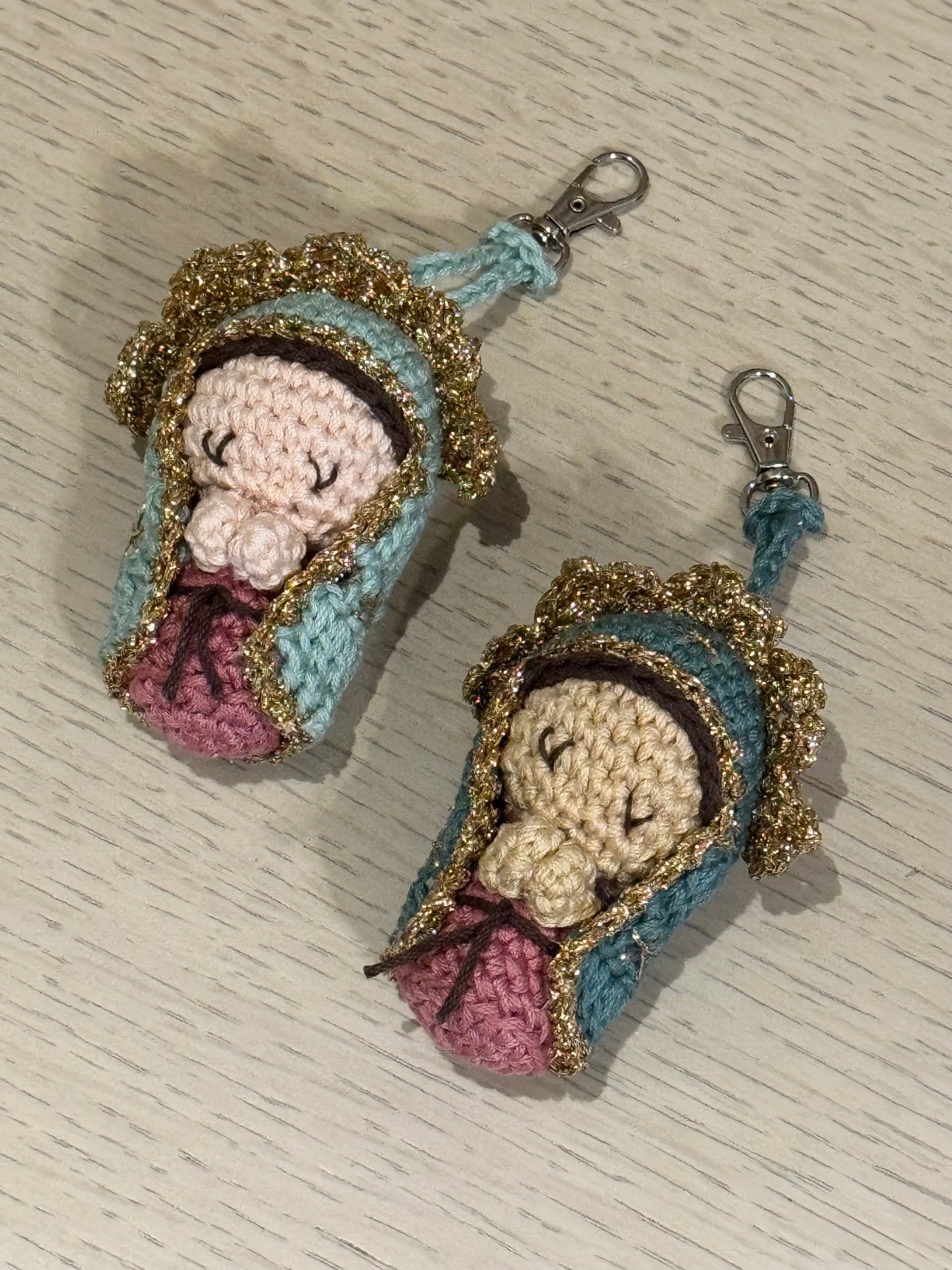 Llavero Virgen de Guadalupe Crochet / Paquete de 10 piezas