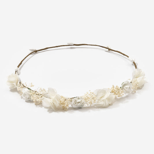 Corona flores Letizia - Blanca