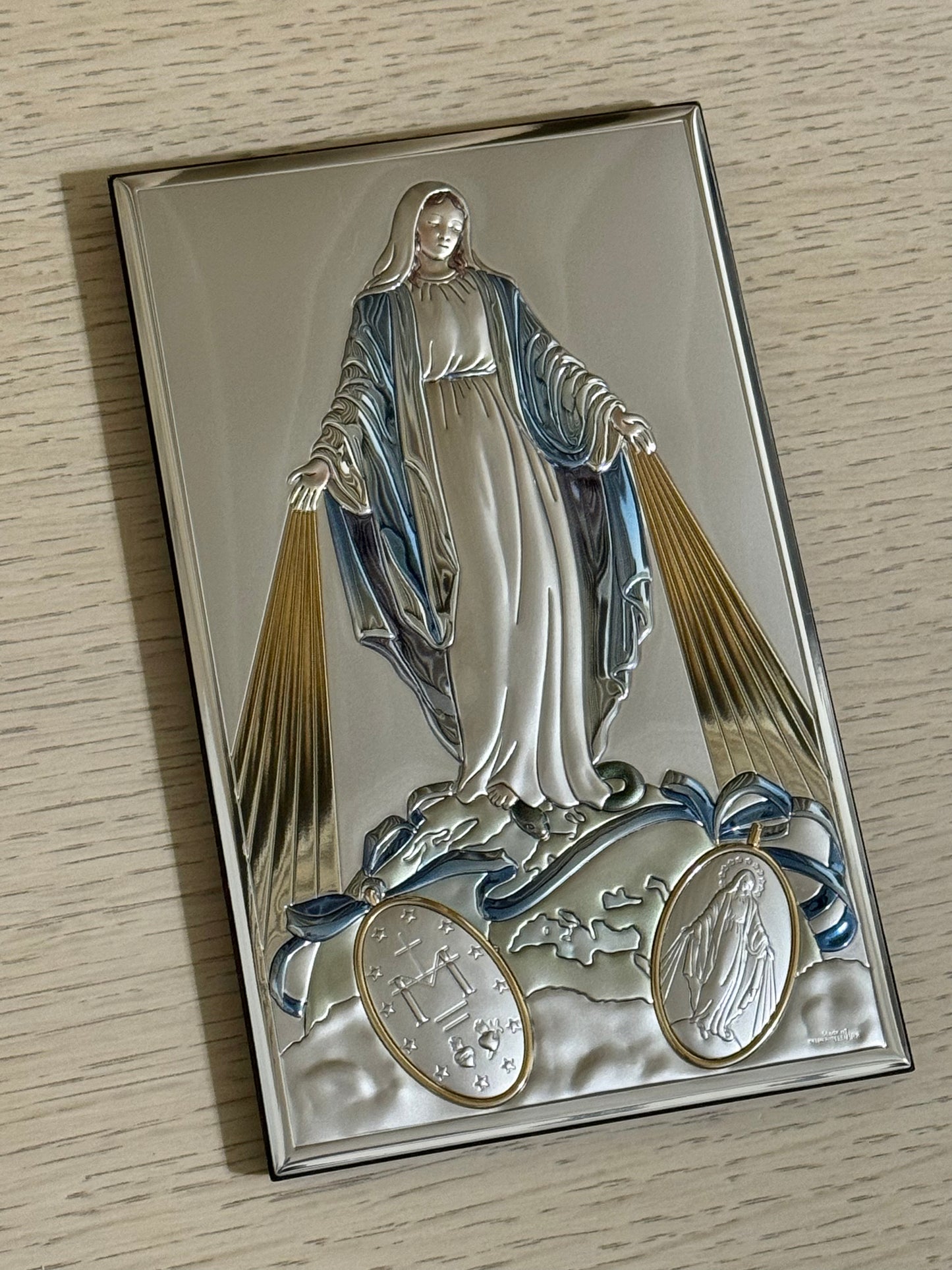 Cuadro Virgen Milagrosa Plata .925