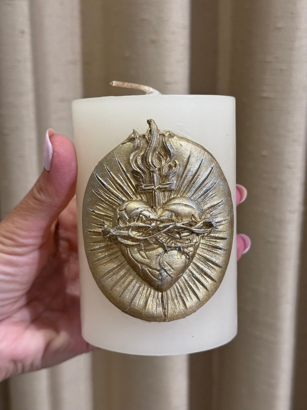 Mini Cirio de Sagrado Corazón 7 x 10 cm / Paquete de 10 piezas