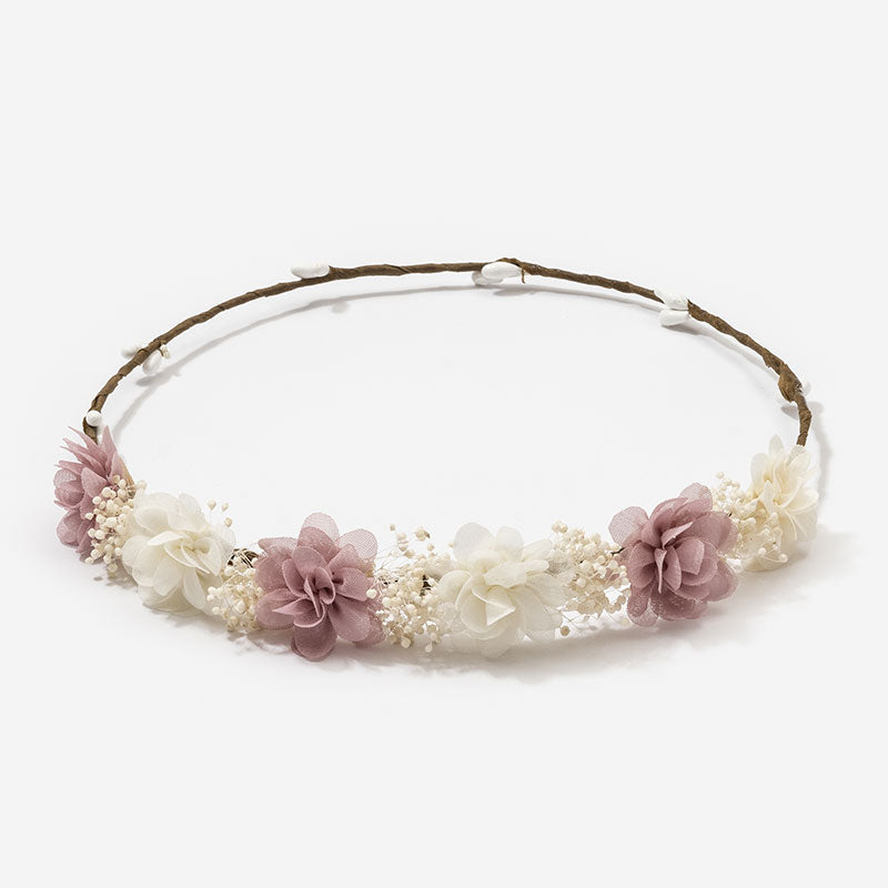 Corona flores Filomena - Rosa