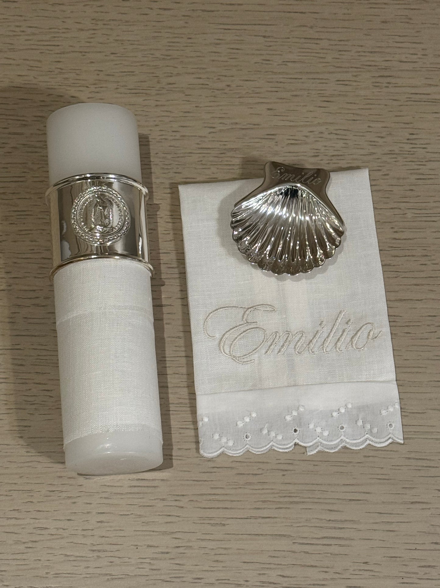 Kit de Bautizo con Anillo de la Virgen de Guadalupe - Personalizado