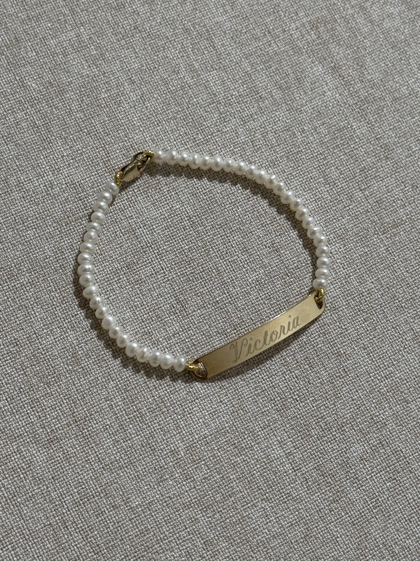 Esclava Perlas y Barra Oro 14K