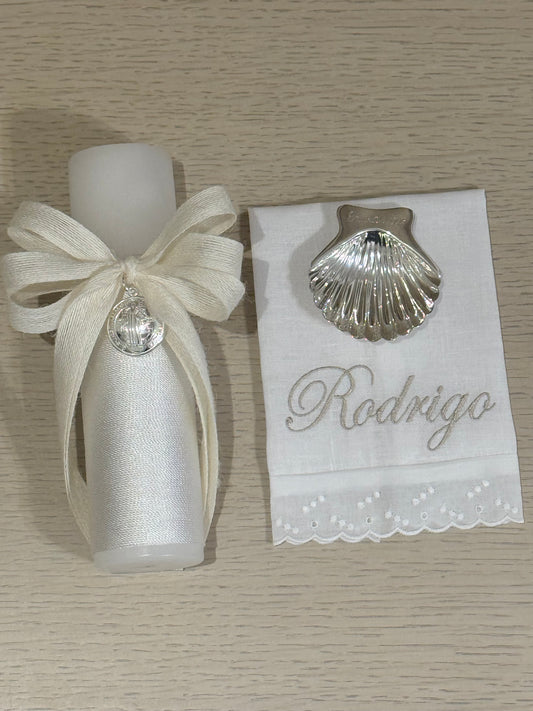 Set de Bautizo con Medalla de San Benito - Personalizado