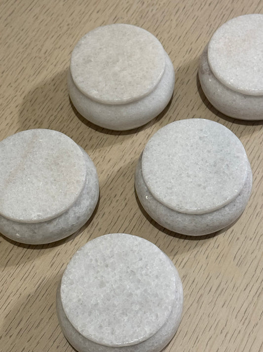 Alhajero de Mármol Redondo 7.5 cm / Paquete de 10 piezas