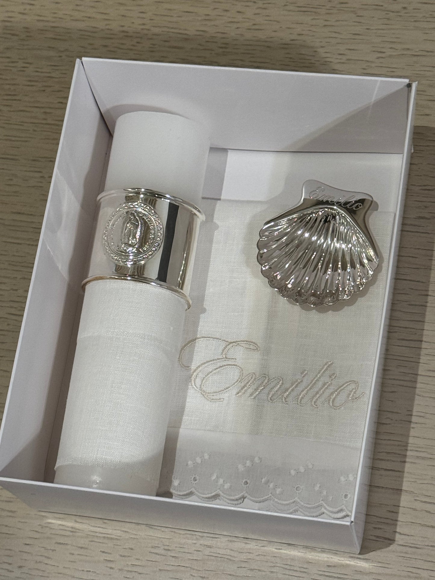 Kit de Bautizo con Anillo de la Virgen de Guadalupe - Personalizado