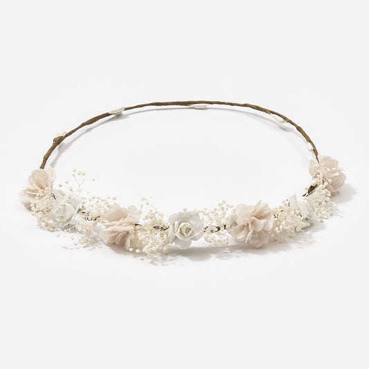 Corona flores Antonieta - Hueso