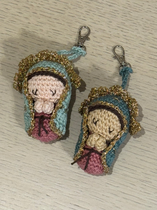 Llavero Virgen de Guadalupe Crochet / Paquete de 10 piezas