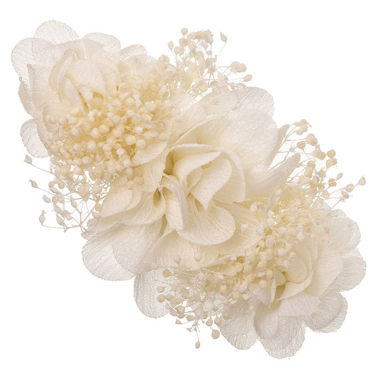 Clip con flores Atenea - Hueso