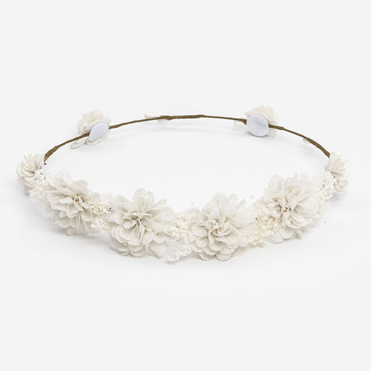 Corona flores Sofía - Hueso