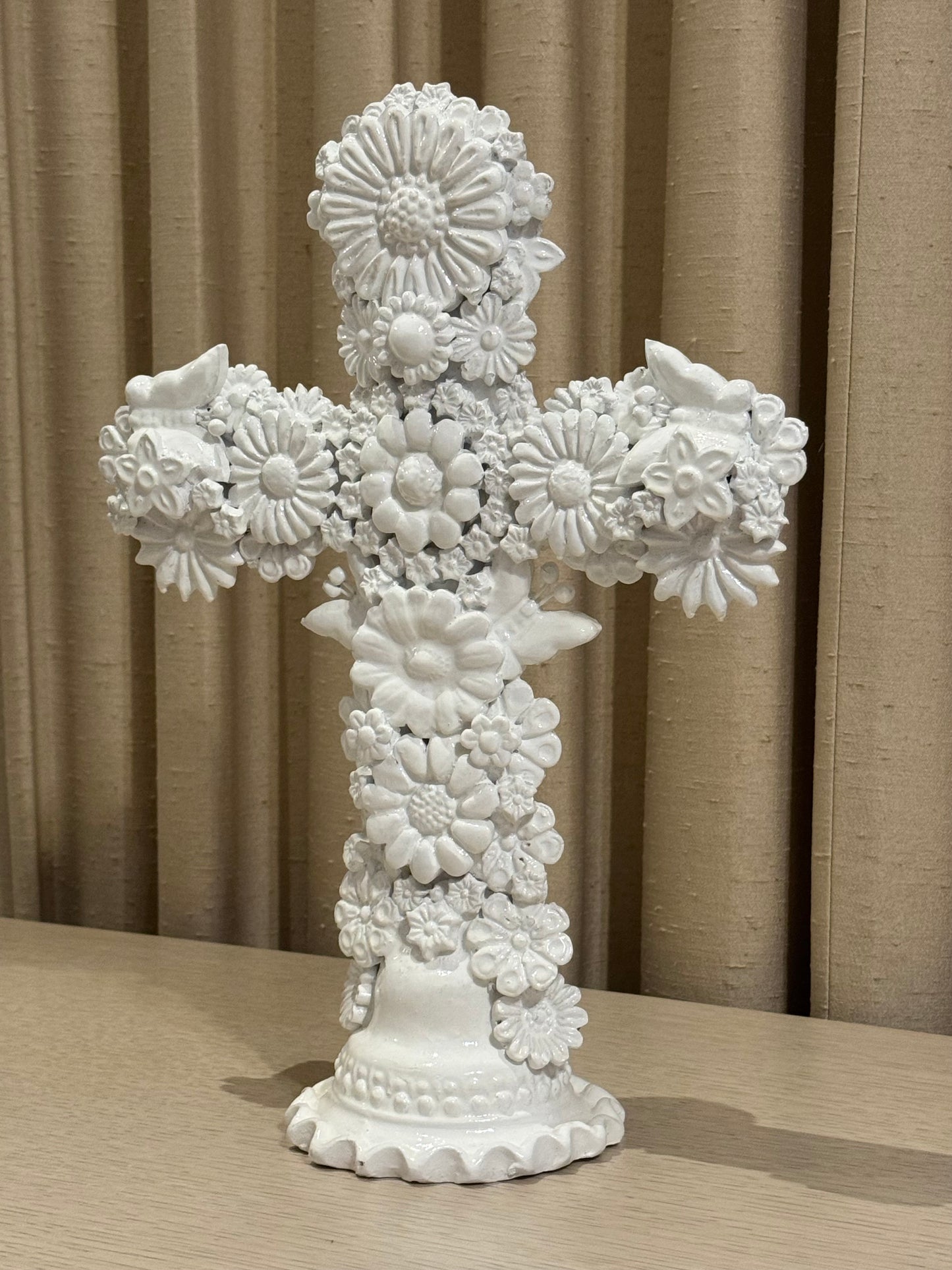 Cruz de Barro Vidriado 38 cm