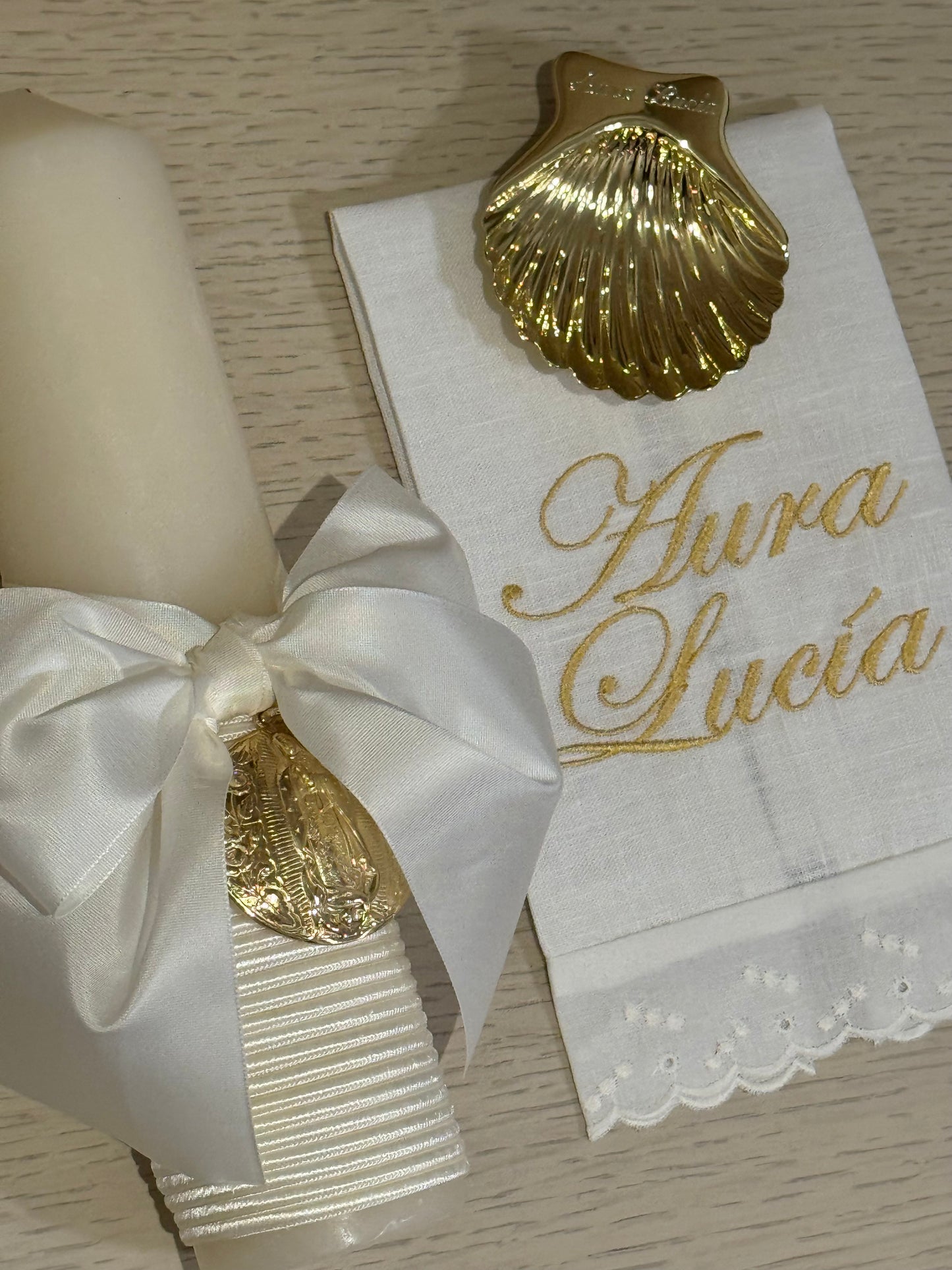 Set de Bautizo con Medalla de la Virgen de Guadalupe - Personalizado