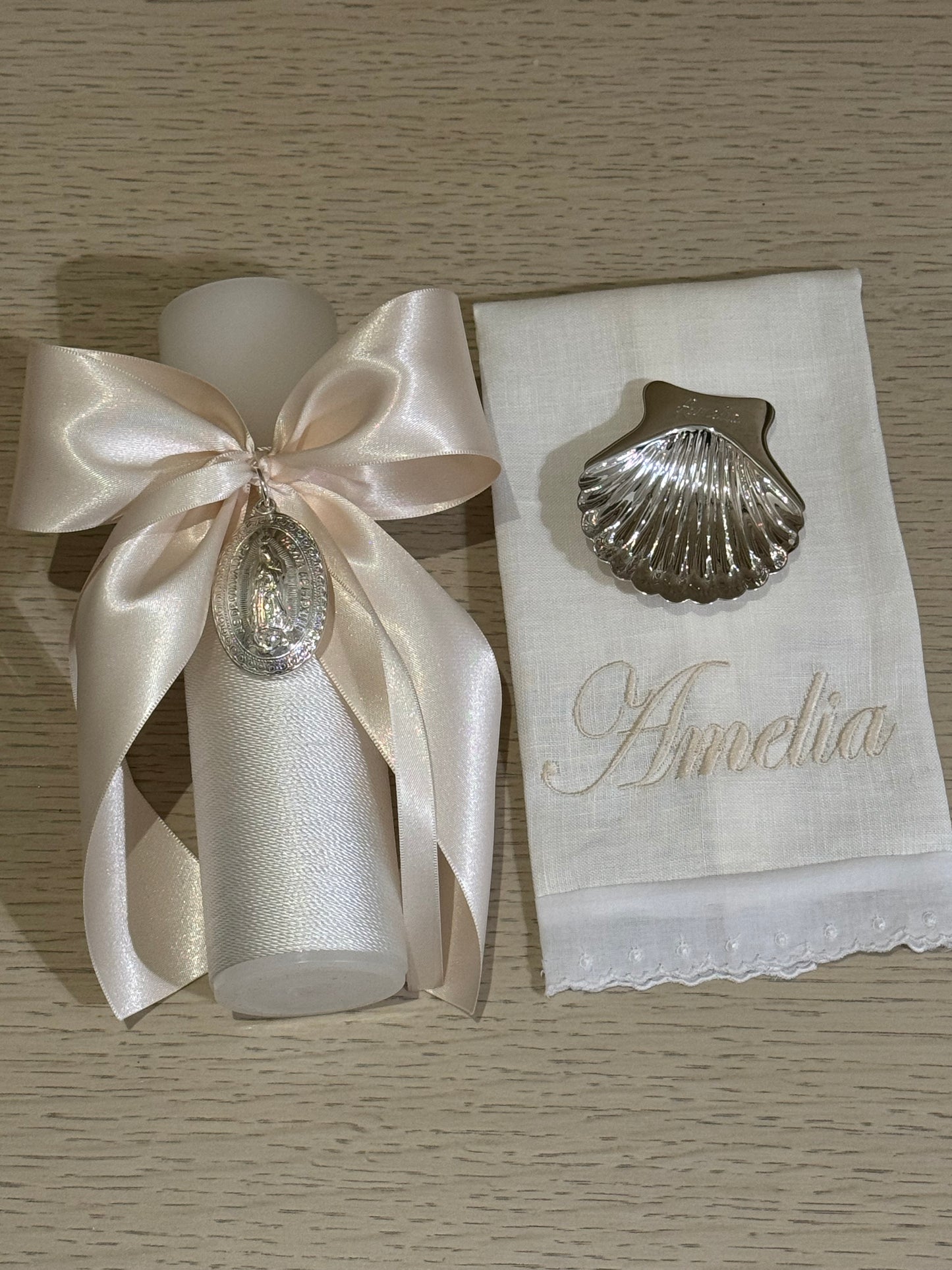 Kit de Bautizo con Medalla de la Virgen de Guadalupe - Personalizado