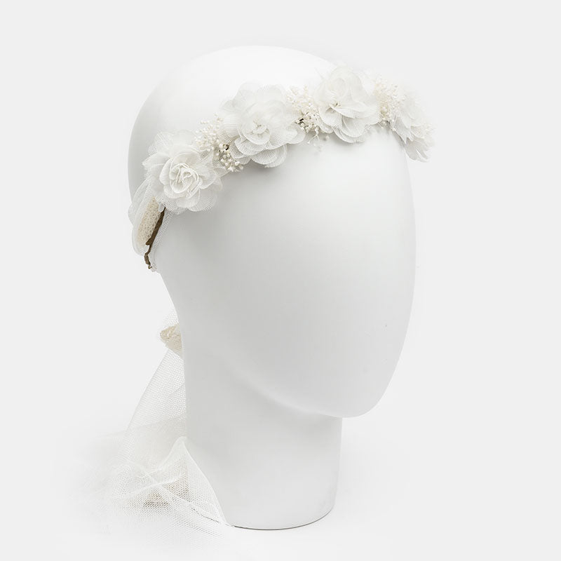 Corona flores Julieta - Blanca